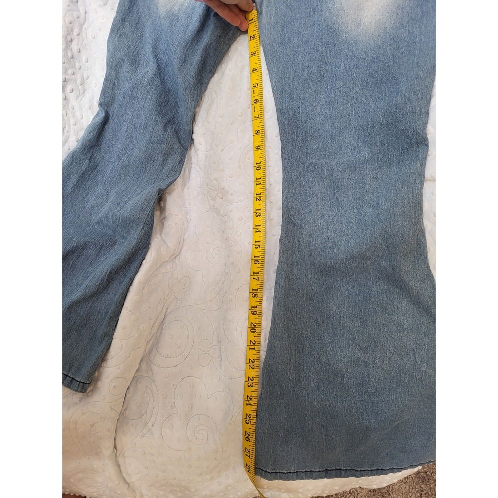 N.Y.I Floral Embroidered Flare Jeans Light Wash Blue Bell Bottoms Girls XXL S - Picture 9 of 9